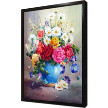 Tablosan Papatyalar ve Çiçekler Çerçeveli Mdf Tablo