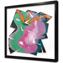 Tablosan Soyut Görsel Çerçeveli Cam Tablo