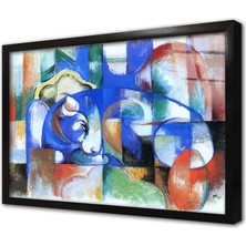 Tablosan Soyut Görsel Çerçeveli Cam Tablo