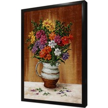 Tablosan Vazoda Çiçekler Çerçeveli Mdf Tablo
