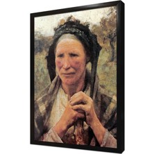 Tablosan Yaşlı Köylü Kadın Çerçeveli Mdf Tablo