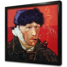 Tablosan Van Gogh Otoportre Kulağı Kesik Çerçeveli Mdf Tablo