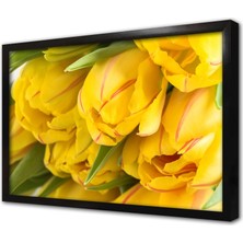 Tablosan Sarı Çiçekler Çerçeveli Mdf Tablo