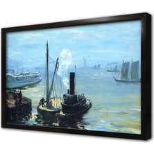 Tablosan Tugboat And Lıghter Çerçeveli Mdf Tablo