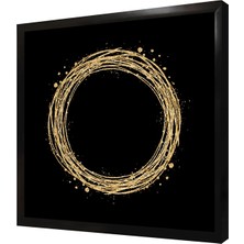Tablosan Siyah Altın Halka Çerçeveli Mdf Tablo