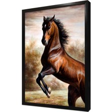 Tablosan Zıplayan At Çerçeveli Mdf Tablo
