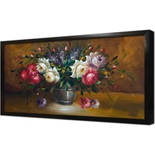 Tablosan Vazoda Güller Çerçeveli Mdf Tablo