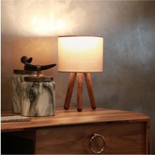 Art&Gift Tasarım Ahşap Silindir Başlıklı Kumaş Abajur AYD-2942