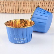 Trend Hediye Sepeti Mavi Gold Cupcake Kalıbı 25'li