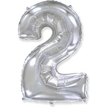 Benim Marifetlerim 2 Rakamı Gümüş Folyo Balon 34 Inch 86 cm
