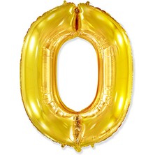Benim Marifetlerim 0 Rakamı Altın Folyo Balon 34 Inch 86 cm