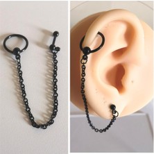 Bylin Cerrahi Çelik Black Zincirli Piercing