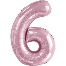 Dipak Pembe Renk 6 Rakam Folyo Balon 34 Inç 76 cm