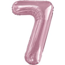 Dipak Pembe Renk 7 Rakam Folyo Balon 34 Inç 76 cm