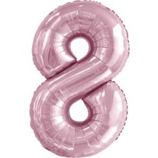 Dipak Pembe Renk 8 Rakam Folyo Balon 34 Inç 76 cm