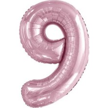 Dipak Pembe Renk 9 Rakam Folyo Balon 34 Inç 76 cm