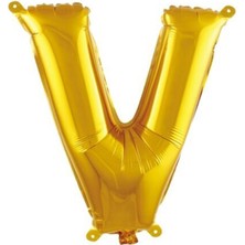 Dipak Gold Renk V Harfi Folyo Balon 34 Inç 76 cm