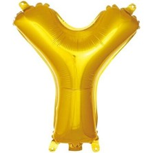 Dipak Gold Renk Y Harfi Folyo Balon 34 Inç 76 cm