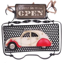 KENPAZAR Sinerji Shop Dekoratif Metal Kapı Yazısı Araba Dekorlu Vintage Hediyelik