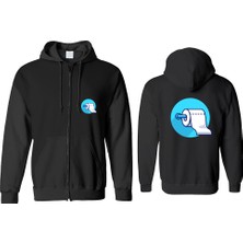 Tuvalet Kağıdı Fermuarlı Kapşonlu Sweatshirt BLL1320