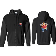 Spor Yapan Adam Fermuarlı Kapşonlu Sweatshirt BLL1292