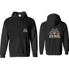 Viking Fermuarlı Kapşonlu Sweatshirt BLL1325