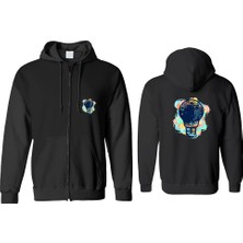 Astak Ampül Fermuarlı Kapşonlu Sweatshirt BLL1382