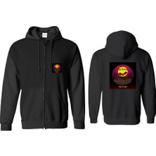 Happy Halloween Fermuarlı Kapşonlu Sweatshirt BLL1392