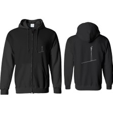 Ipin Üstünde Yürüyen Adam Fermuarlı Kapşonlu Sweatshirt BLL1401