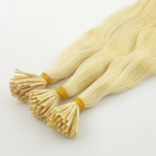 Saç ve Peruk Platin Sarısı 25 Adet Boncuk Kaynak Saç 1 gr 65-70 cm Özbek Saçı