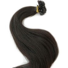 Saç ve Peruk Mikro Kaynak Saç Koyu Kestane Renk 0,6 gr 60 cm 25 Adet