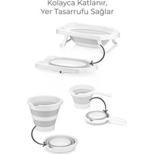 Hobby Life Katlanır Bebek Yıkama Küvet Seti - Küvet & Kova & Maşrapa (Gri)
