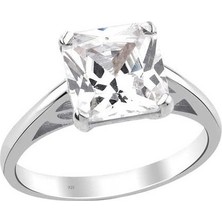 Harem Altın Prenses Kesim Tektaş Gümüş Beyaz Yüzük