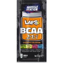 Muscle Station Laps BCAA Citrus Orange 12 g Portakal Aromalı Enerji ve Kas Geliştirme Desteği