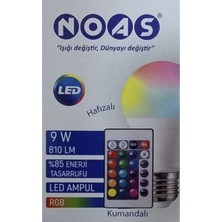 Noas 9 Watt Rgb Hafızalı Kumandalı LED Ampul