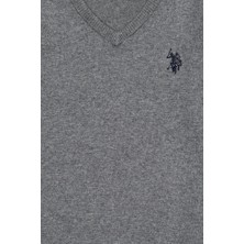 U.S. Polo Assn. Erkek Çocuk Gri Melanj Basic Triko Kazak