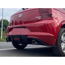 Vw polo mk6 arka tampon difüzörü 4 çıkış 2018+ pianoblack