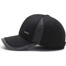 Afun Siyah Moda Sonbahar Kış Yaşlılar Beyzbol Şapkası Erkek Hip Hop Kapakları Orta Yaşlı ve Yaşlı Sıcak Baba Şapkaları Kalınlaşmış Yaşlı Kapaklar Gelgit  (Yurt Dışından)