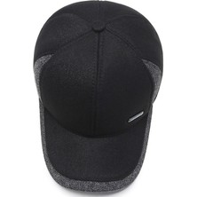 Afun Siyah Moda Sonbahar Kış Yaşlılar Beyzbol Şapkası Erkek Hip Hop Kapakları Orta Yaşlı ve Yaşlı Sıcak Baba Şapkaları Kalınlaşmış Yaşlı Kapaklar Gelgit  (Yurt Dışından)