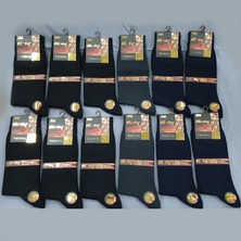 Dündar Plus Dikişsiz Viloft Kışlık Erkek Termal Orap 12 Adet Karışık Renkli