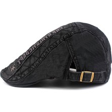 Afun Siyah Moda Erkek Gazeteci Kap Pamuk Bereliler Casquette Şapkalar Erkekler Içın Eşlikler Eş Şapkası Gorras Planas Ayarlanabilir Kapaklar  (Yurt Dışından)