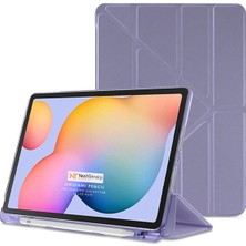 Nezih Case Apple Ipad Pro 12.9 2021 Uyumlu Origami Kalem Bölmeli Pu Deri Arkası Yumuşak Silikon Kılıf