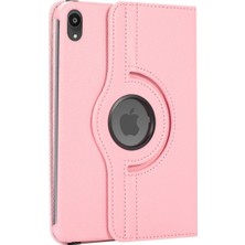 Nezih Case Apple Ipad Mini 6. Nesil 2021 Uyumlu 360 Rotating Stand Suni Deri Tablet Kılıfı