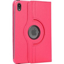 Nezih Case Apple Ipad Mini 6. Nesil 2021 Uyumlu 360 Rotating Stand Suni Deri Tablet Kılıfı