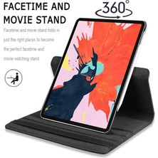 Nezih Case Apple Ipad Mini 6. Nesil 2021 Uyumlu 360 Rotating Stand Suni Deri Tablet Kılıfı