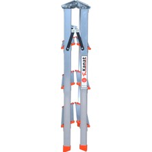 Kanat Çift Taraflı Alüminyum Twin Katlanabilir Çok Amaçlı Merdiven 4+4 Basamak