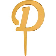 Pastaland Aynalı Altın Pleksi D Harfi