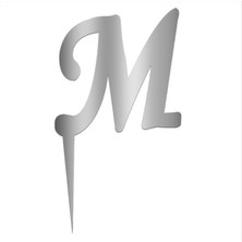 Pastaland Aynalı Gümüş Pleksi M Harfi