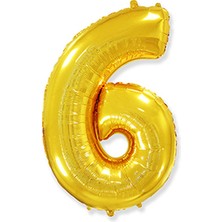 Benim Marifetlerim 6 Rakamı Altın Folyo Balon 34 Inch 86 cm