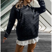 Amor Man Amor Woman 4 Iplik Çok Kalın Tam Kışlık Kapüşonlu Oversize Pamuk Dokuma Sokak Stili Kadın Sweatshirt